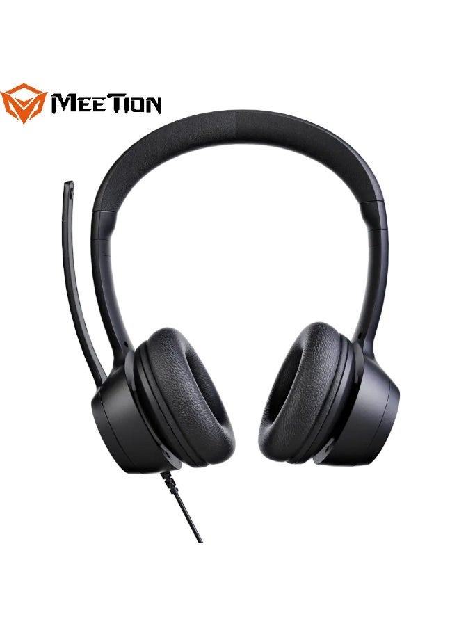 MEETION Ultra lightweight Wired Telephone Headset H390 High Sensitivity Flexible Microphone Large 40mm Speaker Ultra Lightweight Ergonomic Design 3.5mm Wired Connection - Image 3