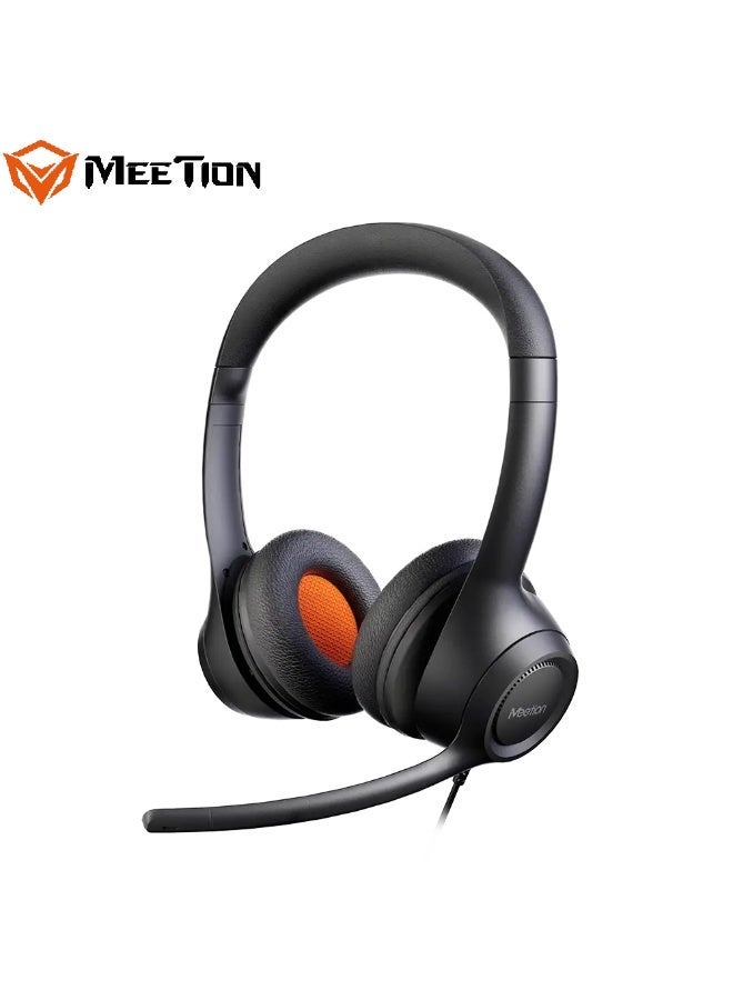 MEETION Ultra lightweight Wired Telephone Headset H390 High Sensitivity Flexible Microphone Large 40mm Speaker Ultra Lightweight Ergonomic Design 3.5mm Wired Connection - Image 2
