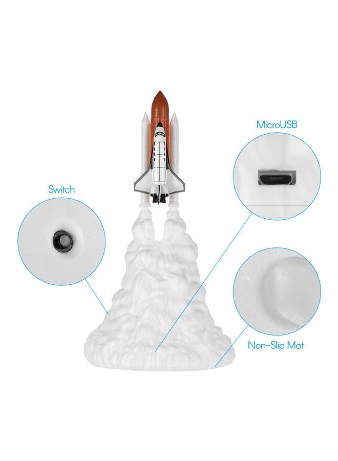 NIBEMINENT Rechargeable 3D Rocket Night Light White - Image 5