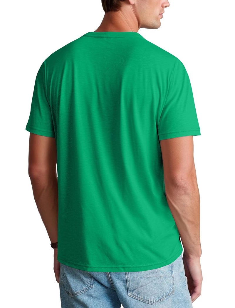 Zengjo Mens Tshirt Crewneck Relaxed Fit(Kelly Green,L) - Image 3