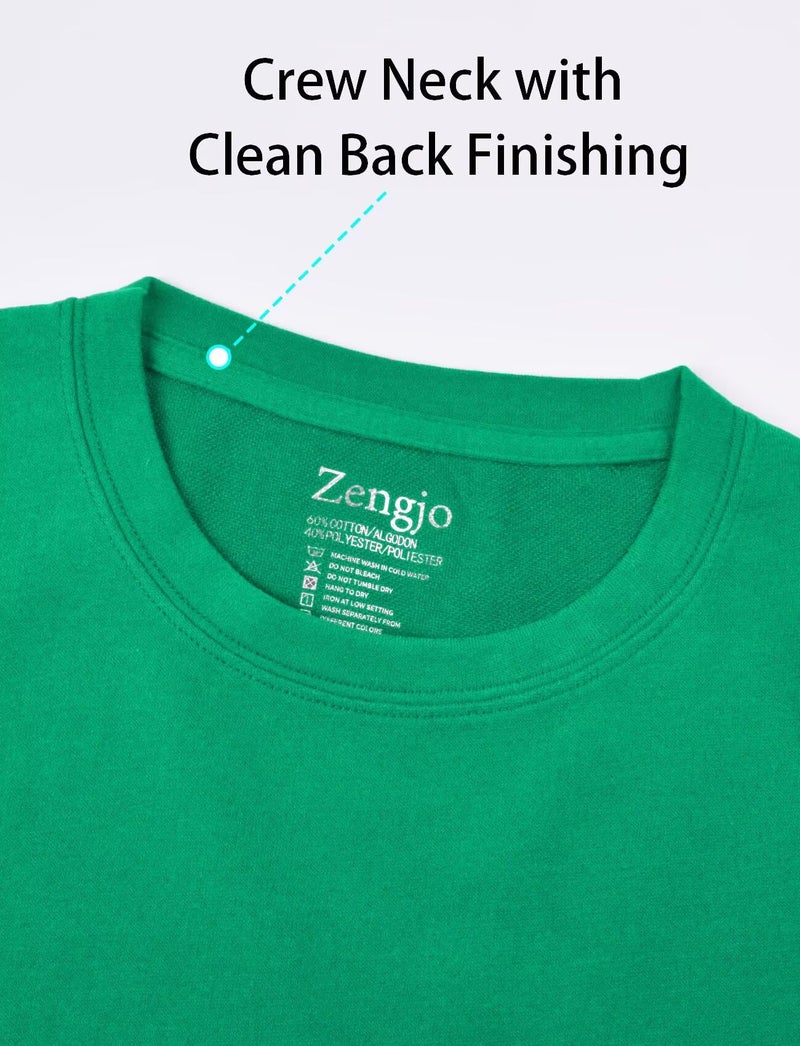 Zengjo Mens Tshirt Crewneck Relaxed Fit(Kelly Green,L) - Image 4