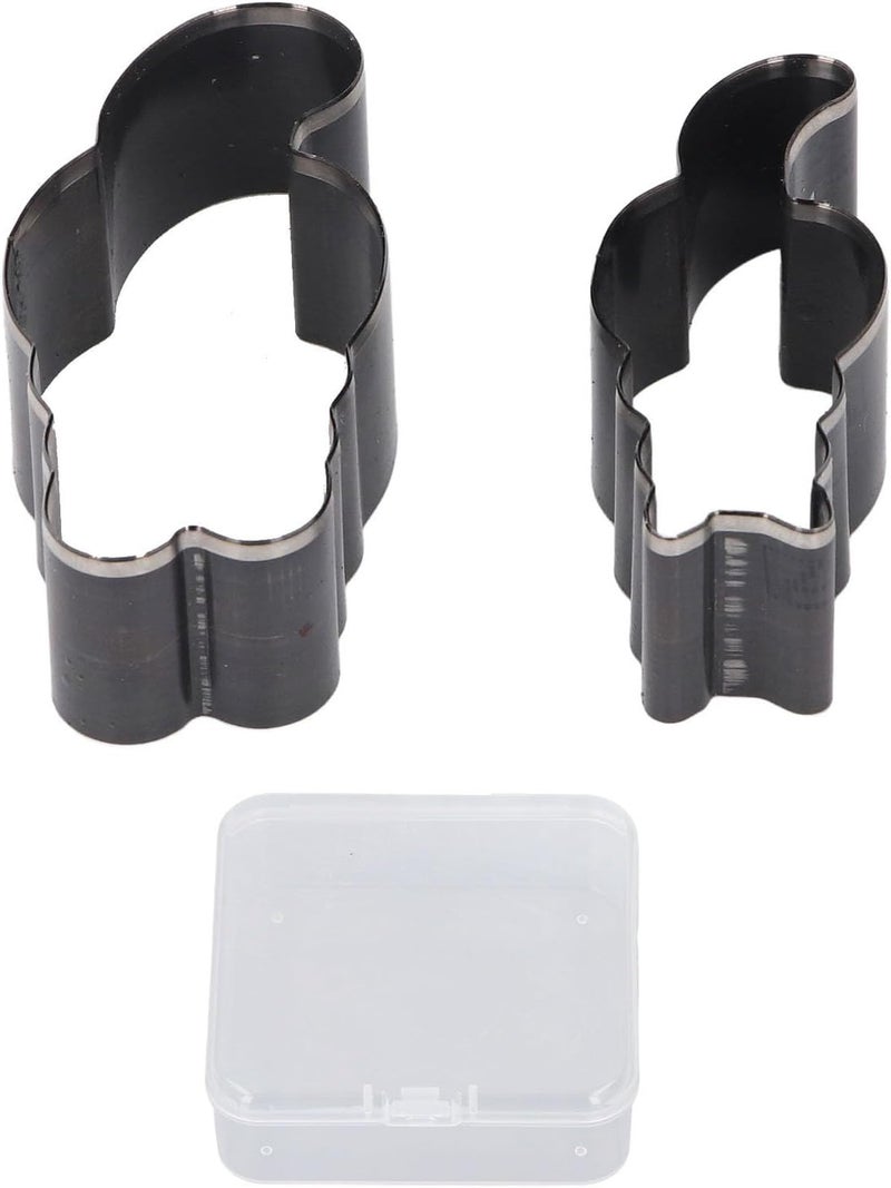 2PCS Cat Shaped Hollow Punch Cutter, Leather Cutting Die Set, Alloy Steel Manual Punching Tool with 55mm and 65mm Sizes for Leather Crafts, Accurate Clean Cuts - Image 1
