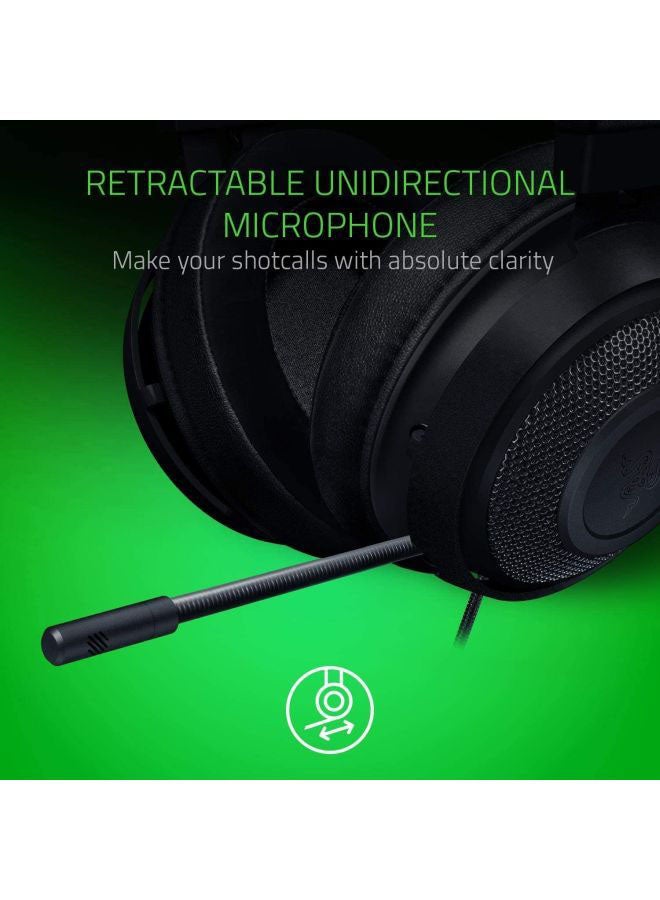 RAZER Kraken Gaming Headset: Lightweight Aluminum Frame - Retractable Noise Isolating Microphone - For PC, PS4, PS5, Switch, Xbox One, Xbox Series X & S, Mobile - 3.5 mm Headphone Jack - Classic Black - Image 5