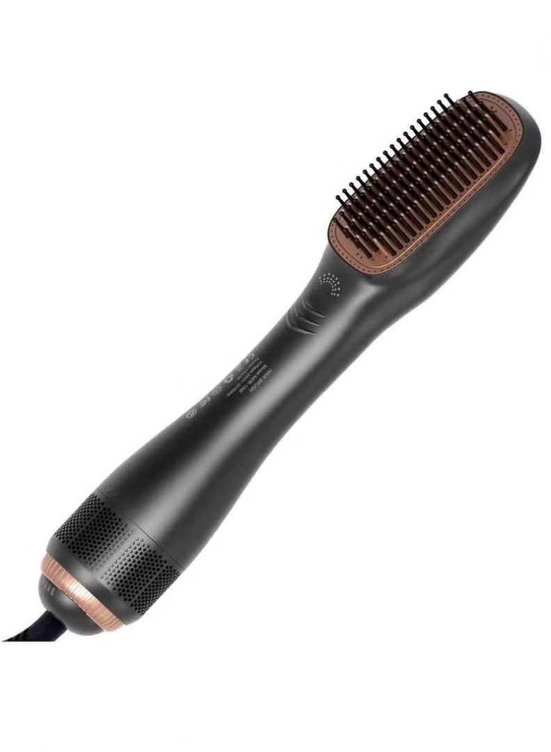 ZONBON 980 Watt Hair Dryer Brush Ceramic Dryer And Styler 2 In 1 Professional Black/Beige - Image 1