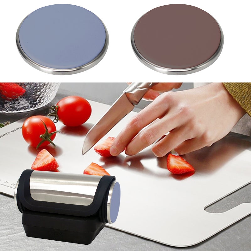 Knife Sharpener 2 Piece 58 Micron Diamond Grinding Disk - 4 Sharpening Angles Metal Sharpener for Home Cooks Professional Chefs Outdoor Enthusiasts - Image 4