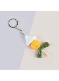 PVC Simulation Food Keychain Fun Squid Whisker Gluten Corn Barbecue String Toy Funny Food Play Model-Color:Kelp-Keychain