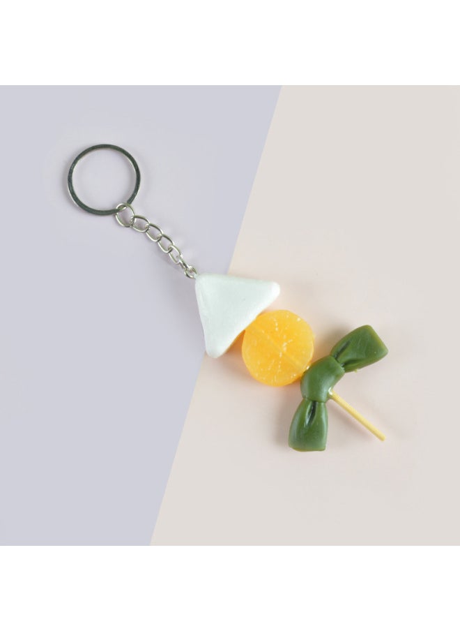 xozgdovg - PVC Simulation Food Keychain Fun Squid Whisker Gluten Corn Barbecue String Toy Funny Food Play Model-Color:Kelp-Keychain - Image 1