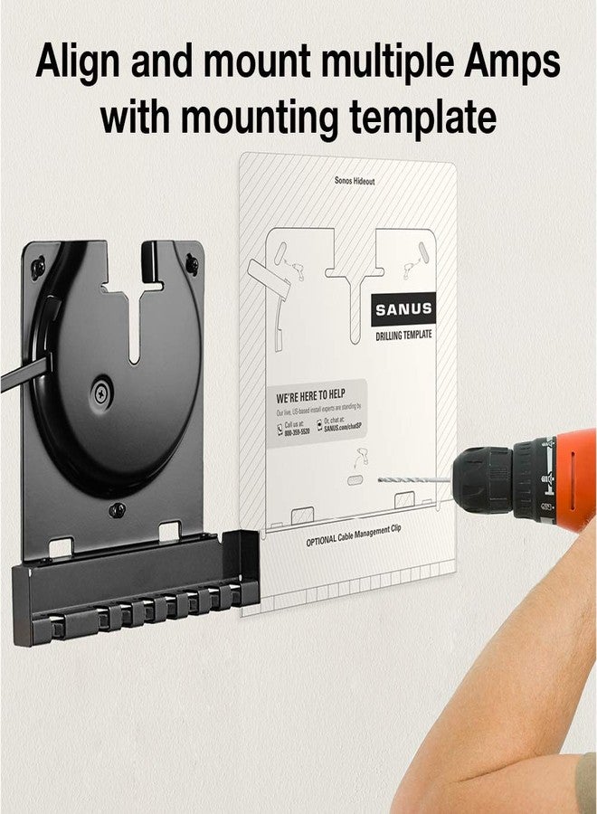 Sanus Wall Mount for Sonos Amp - Slim Black Design with Lockable Latch for Security - Low Profile Bracket Design Mounts in Any Orientation - Built-in Cable Management & Easy 15-Minute Install … - Image 5