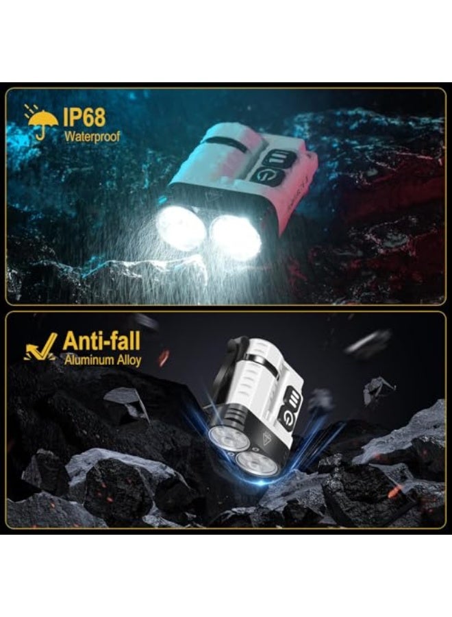 Mini Torch 1600 Lumen Rechargeable Flashlight, IP68 Waterproof, Magnetic Tail, Rotatable Clip, 10 Modes, 260m Range – Compact  Powerful for Camping, Emergency, Work (White) 【Energy Class A+++】 - Image 4