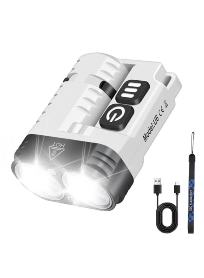 Mini Torch 1600 Lumen Rechargeable Flashlight, IP68 Waterproof, Magnetic Tail, Rotatable Clip, 10 Modes, 260m Range – Compact  Powerful for Camping, Emergency, Work (White) 【Energy Class A+++】 - Image 1