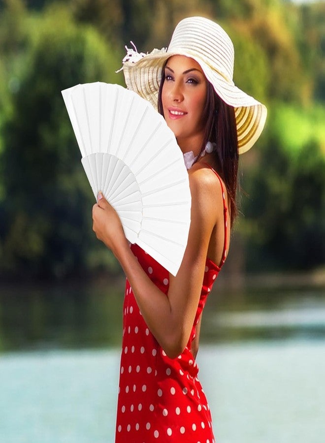 SQUISHCO 2Pcs Hand Fan Manual, Chinese Fan for Hand, Paper Fans for Decoration, Hand Fan Foldable with Butterfly and Cherry Blossom Designs (2pcs (black+white)) - Image 2