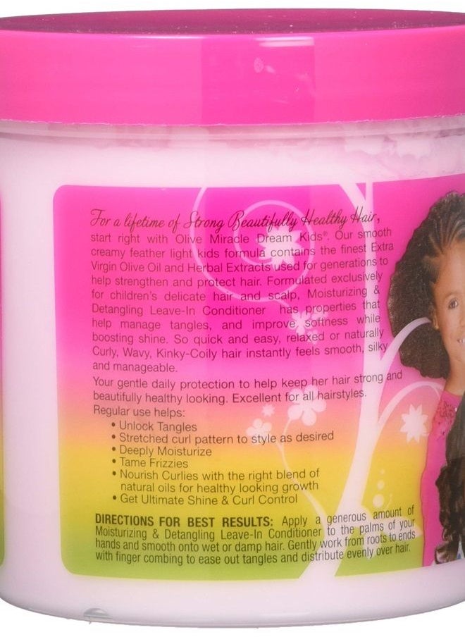 African Pride Dream Kids Olive Miracle Detangling Moisturizing Leave-In Conditioner - Contains Olive Oil, Moisturizes & Nourishes Coils & Hair Curls, 15 Oz 