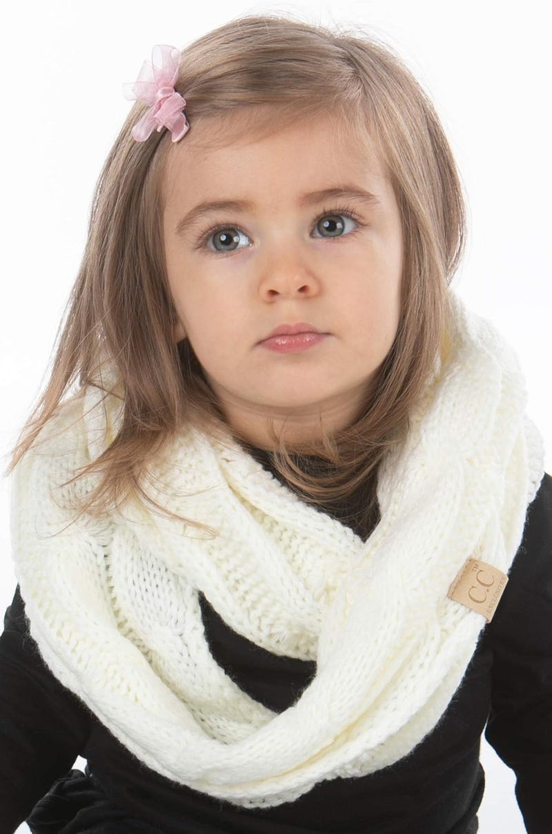 Funky Junque Girls Scarves 100% Acrylic Knit Kids Infinity Scarf Toddler Balaclava Neck Warmer Winter Circle Gaiter - Image 2