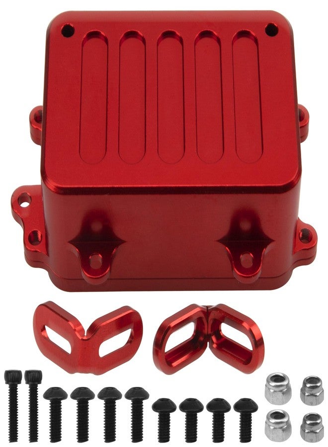 Vgoohobby RC Receiver Box CNC Aluminum Alloy Radio Box Compatible with Traxxas TRX-4 SCX10 90027 SCX10 II 90046 D90 1/10 RC Crawler (Red) - Image 1