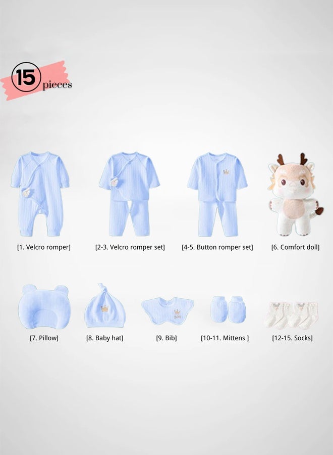Hanayo 15 Pieces Baby Swaddle Wrap Ultra-Soft Newborn Sleeping Wraps for Infant Baby Shower Gift New Born Baby Gift for 0-3 Months Baby Girls and Boys(Blue) - Image 3