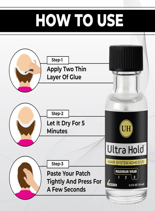 Woolip Ultra Hold Hair Patch Glue Acrylic Base Water And Sweat Resistant Strong Hair Wig Glue With Skin Friendly Formula Long Lasting Hold Up To 3-4 Weeks 10ml - Image 4