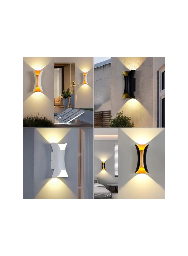 V.nice Modern Outdoor Wall Light, Waterproof Up and Down Wall Sconce, white  Aluminum Exterior Light for Porch, Patio, Front Door, Balcony, Garage(White) - Image 2