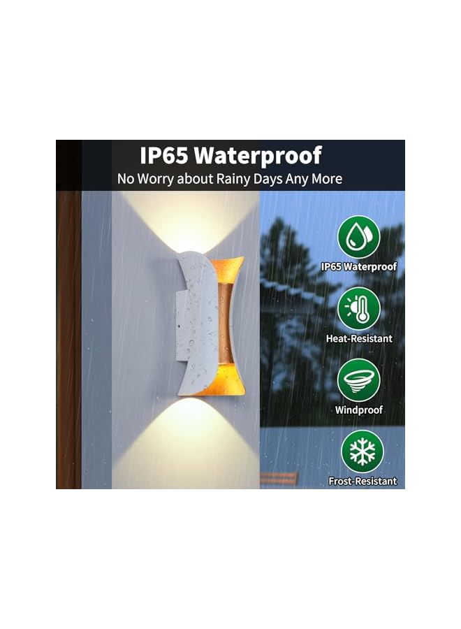 V.nice Modern Outdoor Wall Light, Waterproof Up and Down Wall Sconce, white  Aluminum Exterior Light for Porch, Patio, Front Door, Balcony, Garage(White) - Image 3