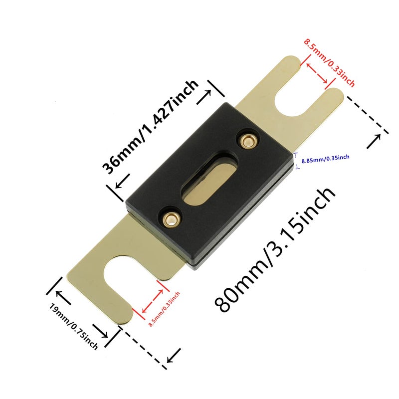 BoJack 2pcs 250A ANL Fuse Holder and 2pcs 250Amp 32VDC ANL Fuses for Audio and Video Systems - Image 3