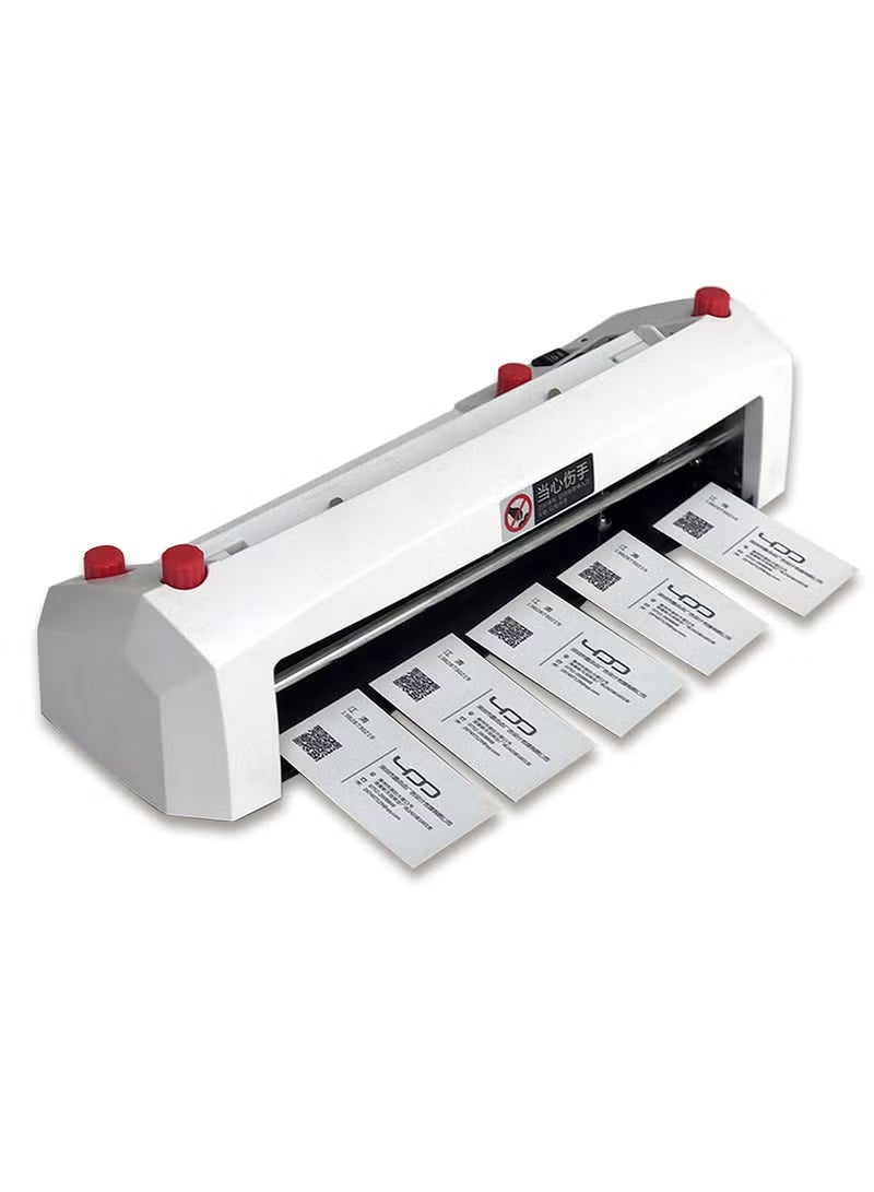 WALALLA Heavy Duty Electric Business Card Cutter Machine - 90x54mm Precision Cutter for 300gsm Cardstock, 9-in-1 Cut with Micro-Adjustment (Desktop Portable Design for Print Shops & Advertising Studios) - Image 1