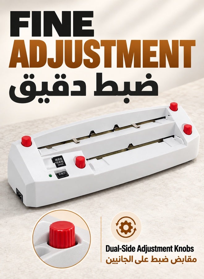 WALALLA Heavy Duty Electric Business Card Cutter Machine - 90x54mm Precision Cutter for 300gsm Cardstock, 9-in-1 Cut with Micro-Adjustment (Desktop Portable Design for Print Shops & Advertising Studios) - Image 2