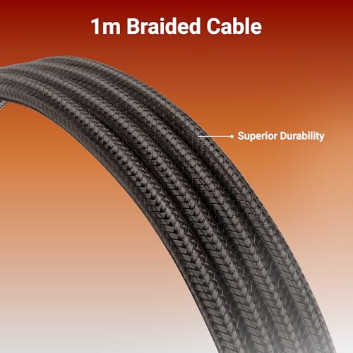 Zebronics Type C - Type C Braided Cable, 60 Watts, Upto 480Mbps Data Sync, Fast Charging, 1 M, Compatible with iPhone 15 & 16 Series, iPad, MacBook, Samsung, Android (Wattz 60CC5, Black) - Image 3