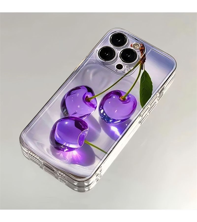 Phone Case Compatible with iPhone 11 Mixed Color 1 Purple Cherry Ripple Reflection Pattern Transparent Space Drop Proof Scratch Resistant Anti Shatter Screen Protection Design Comfortable Grip - Image 4