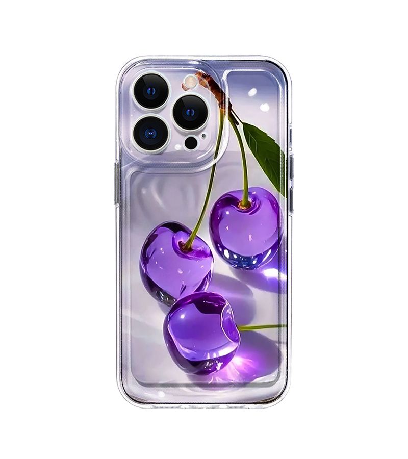 Phone Case Compatible with iPhone 11 Mixed Color 1 Purple Cherry Ripple Reflection Pattern Transparent Space Drop Proof Scratch Resistant Anti Shatter Screen Protection Design Comfortable Grip - Image 5