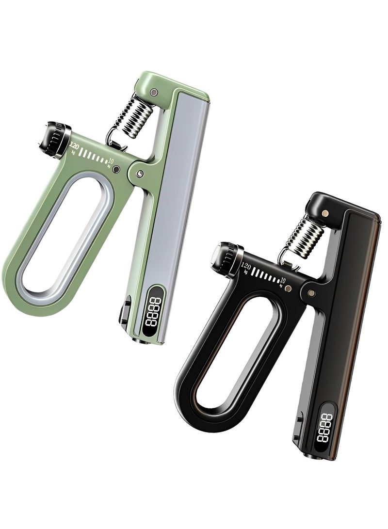2PCS Hand Grip Strengthener, Adjustable Resistance 10-120 KG Hand Grip Strengthener, Grip Strength Trainer for Muscle Building and Injury Recovery, Large Screen Electronic Counting Hand Grip - Image 1