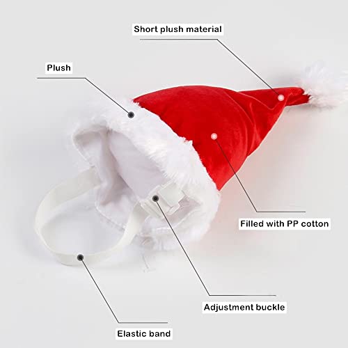 Wiz BBQT Large Dog Santa Hat with White Pompom, Adjustable M L Pet Dog Christmas Hat Semi-Padded with Elastic Strap, Golden Retriever Great Dane German Shepherd Christmas Costumes (Large) - Image 5
