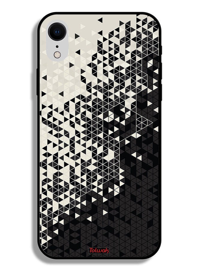 Tolwak Apple iPhone XR Protective Case Pattern Digital Art Triangle  - Image 2