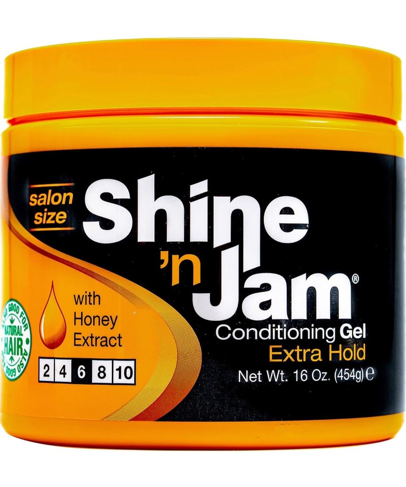 Shine n Jam Extra Hold Conditioning Gel with Honey Extract –16 Oz