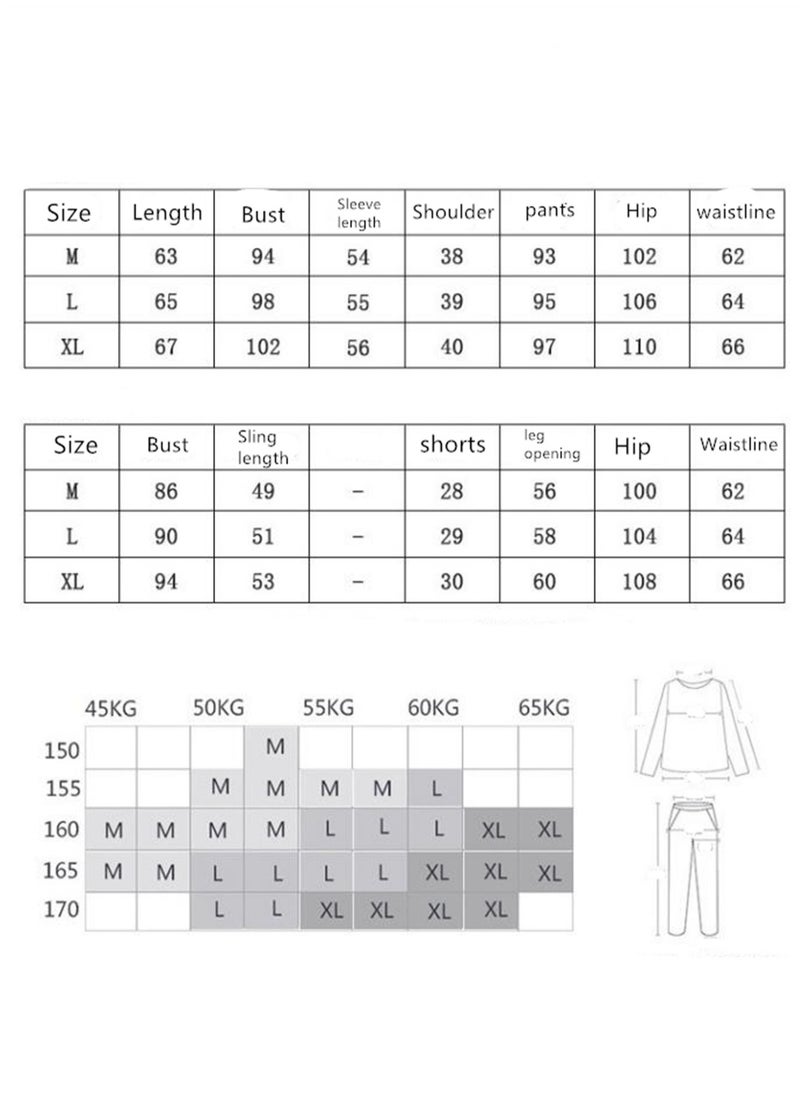 Generic - 7pcs pajamas set for women in all seasons imitation silk pajamas set - Image 1
