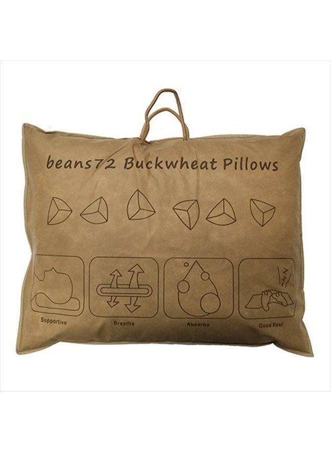 Beans72 Buckwheat Pillows وسادة الحنطة السوداء العضوية Beans72 - حجم السفر/ الأطفال (11 بوصة × 16 بوصة) - Image 3