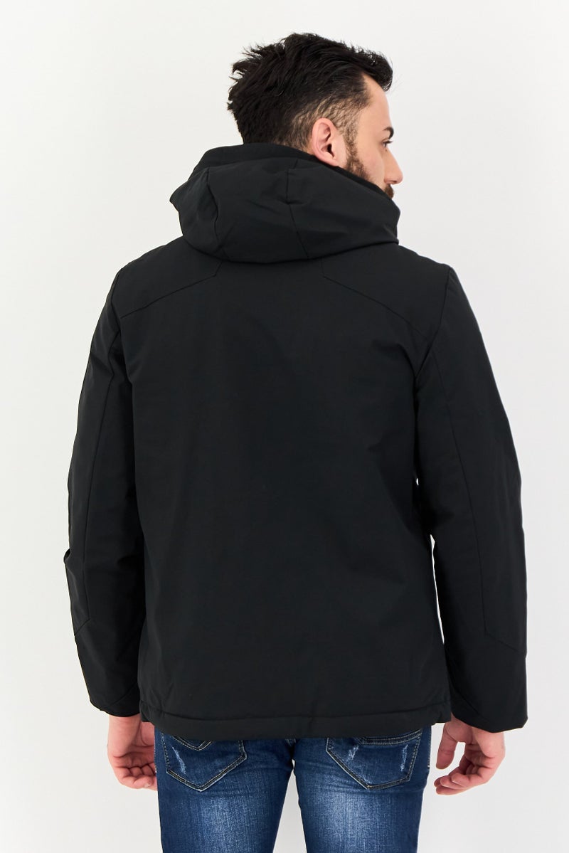 DKNY Men Brand Logo Bomber Jacket, Black - Image 3