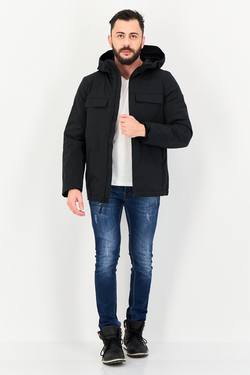 DKNY Men Brand Logo Bomber Jacket, Black - Image 4