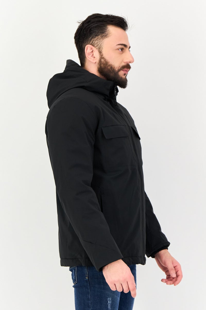 DKNY Men Brand Logo Bomber Jacket, Black - Image 2