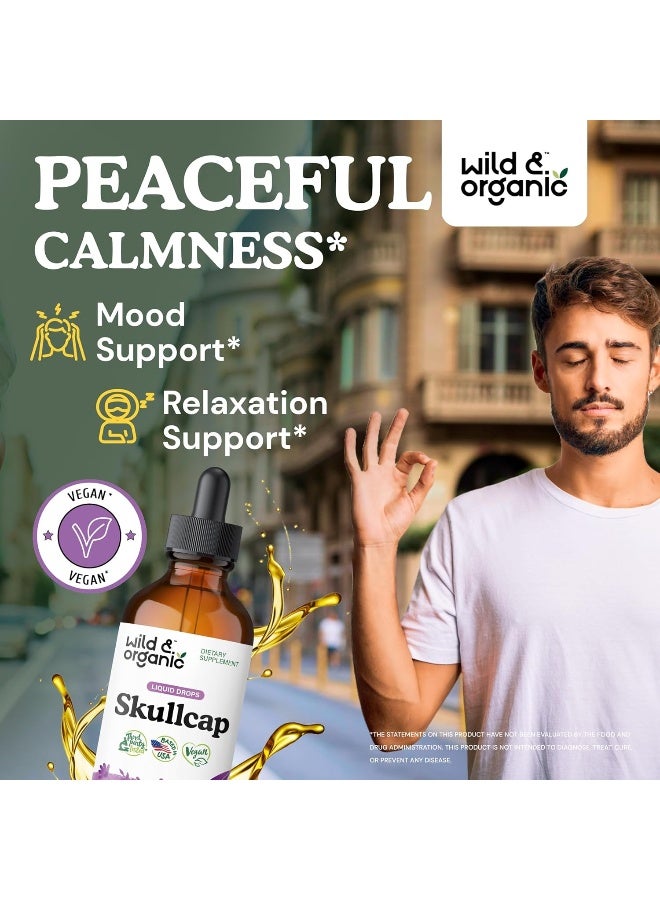 Wild & Organic Skullcap Liquid Drops 4 fl oz for Mood Support - Image 2