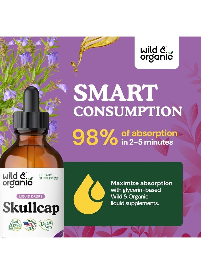 Wild & Organic Skullcap Liquid Drops 4 fl oz for Mood Support - Image 4