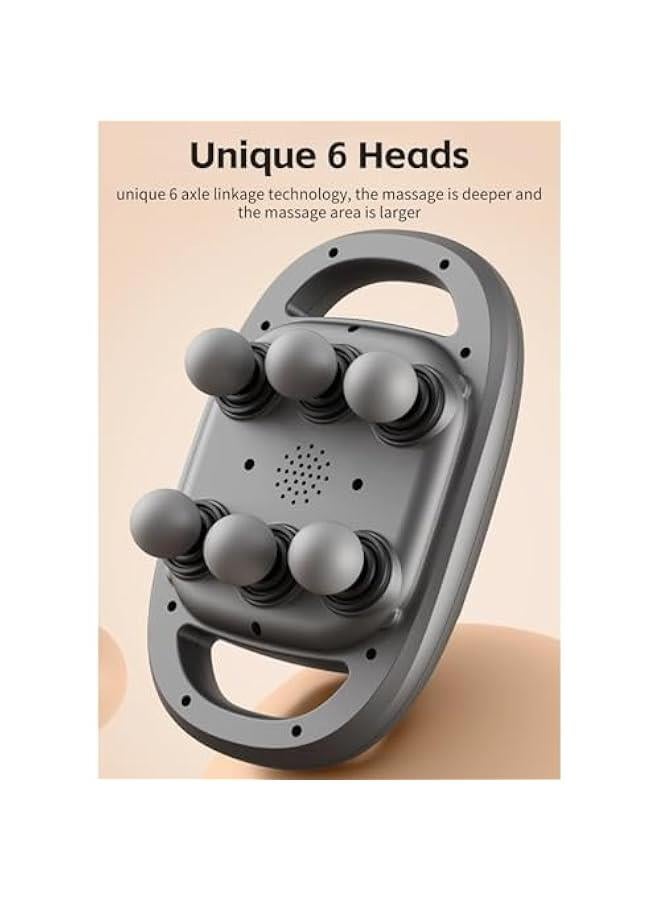 Loquat Massage Gun Deep Tissue, 6 Heads Percussion Massager Gun with 20 Levels 6 Massage Modes for Back Neck Leg Full Body Muscle Pain Relief Massager Gifts for Dad Mom Families (Black) - Image 3