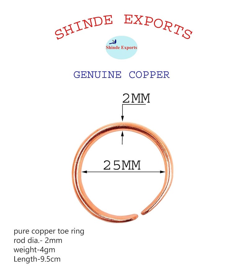 SHINDE EXPORTS copper toe thumb ring for men and women pure original - Image 3