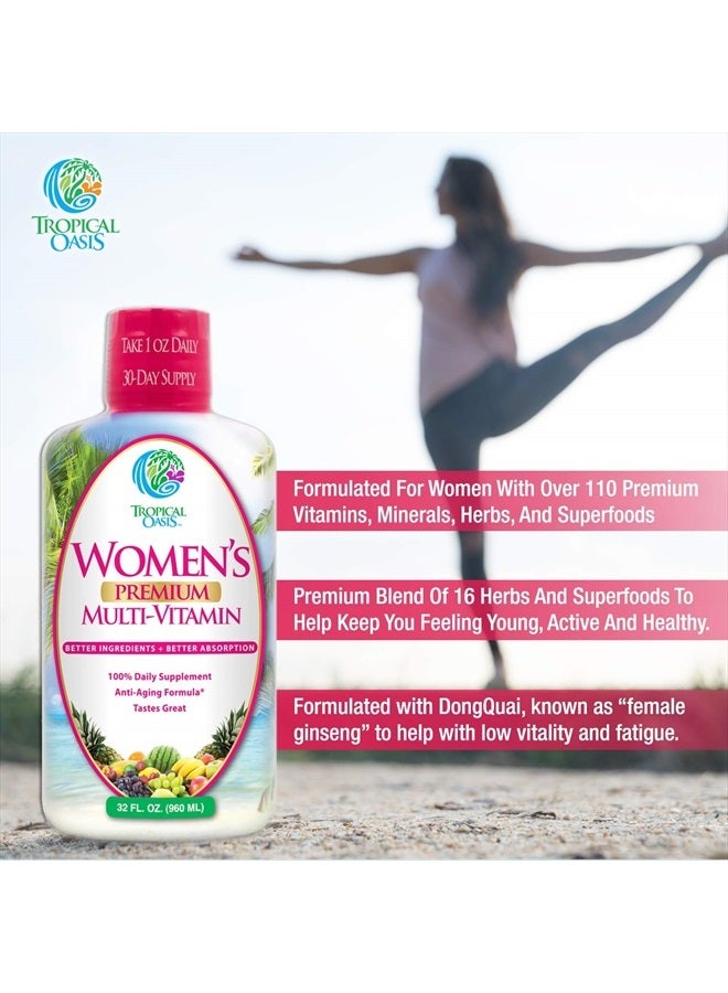Tropical Oasis Premium Liquid Multivitamin for Women | Sugar Free Women's Multivitamin | 100+ Vitamins, Minerals & Herbs Promote Anti-Aging, Heart, Brain & Bone Health |98% Absorption Rate | Non-GMO | 32 Serv - Image 4