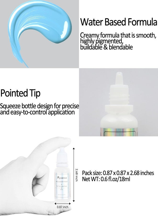 Mysense Sally Makeup Kit,Halloween Sally Costume Corpse Bride Makeup,Sally Face Cosplay Accessories for Women Girls Kids,Light Blue Face Paint+Red Lipstick+Black Liquid Eyeliner+Sponges - Image 3