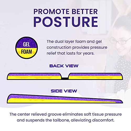 G Seat LITE Travel Gel Foam Cushion | Back Pain, Sciatica, Pressure Relief | Relieves Tailbone Discomfort, Promote Healthy Posture | Ergonomic Comfort | Car, Commute, Airplane and Travel - Blue - Image 3
