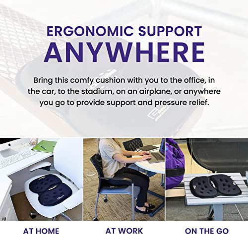 G Seat LITE Travel Gel Foam Cushion | Back Pain, Sciatica, Pressure Relief | Relieves Tailbone Discomfort, Promote Healthy Posture | Ergonomic Comfort | Car, Commute, Airplane and Travel - Blue - Image 4
