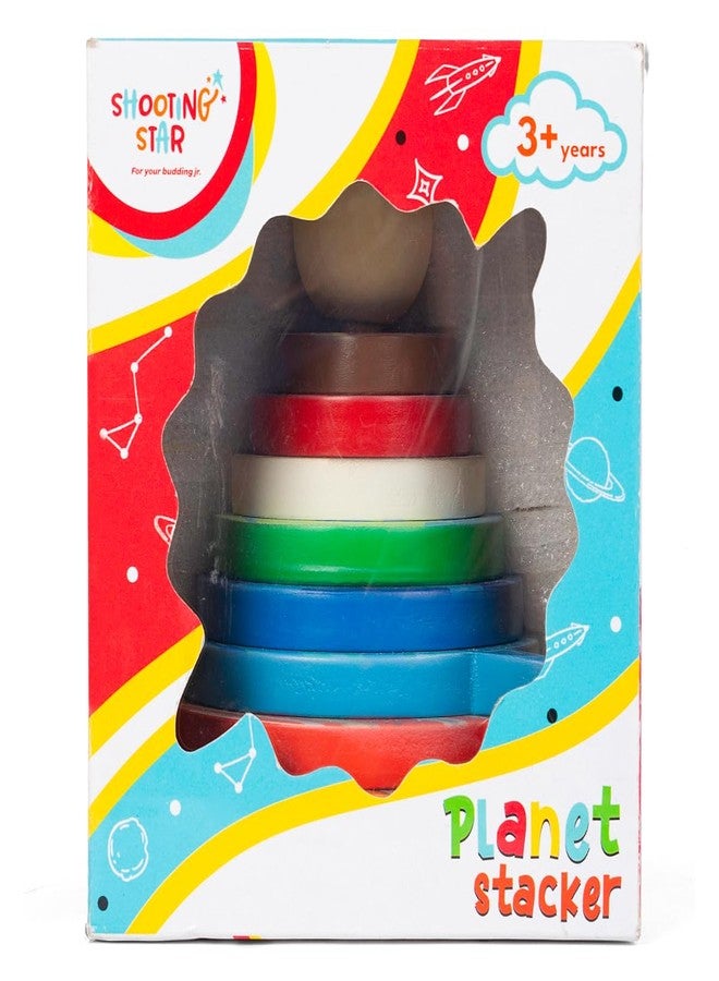 Shooting Star Planet Stacker Toy for Kids - Age 3 and Up Educational Solar System Balancing Game with Colorful Wooden Planets Learning Activity for Toddlers | STEM Montessori Toy Gift - Image 2