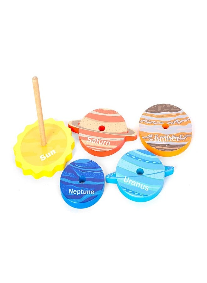 Shooting Star Planet Stacker Toy for Kids - Age 3 and Up Educational Solar System Balancing Game with Colorful Wooden Planets Learning Activity for Toddlers | STEM Montessori Toy Gift - Image 5