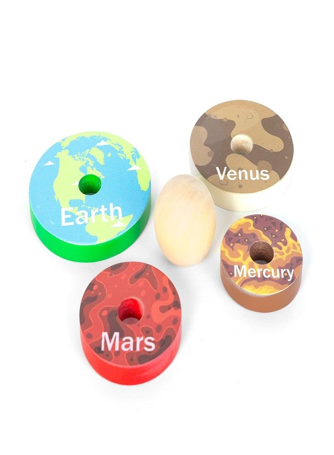 Shooting Star Planet Stacker Toy for Kids - Age 3 and Up Educational Solar System Balancing Game with Colorful Wooden Planets Learning Activity for Toddlers | STEM Montessori Toy Gift - Image 4