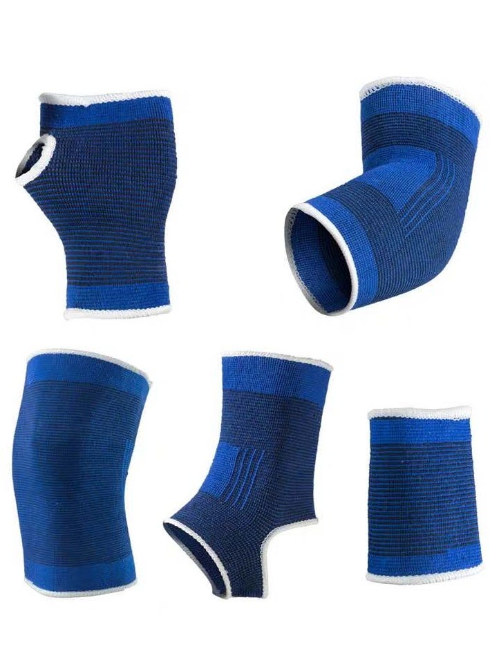 Generic Protective Gear Set Knee, Wrist, Elbow, Ankle and Palm pads 10Pcs, Blue  - Image 4