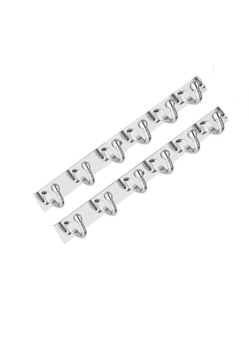 Deeplax Exclusive Super Heavy Duty 6 Pin Bathroom Cloth Hooks, Door Hanger, Wall Hooks Rail for Hanging Clothes and Keys, Bathroom Accessories (Fully Chrome Finish), (Pack of 2) - Image 1
